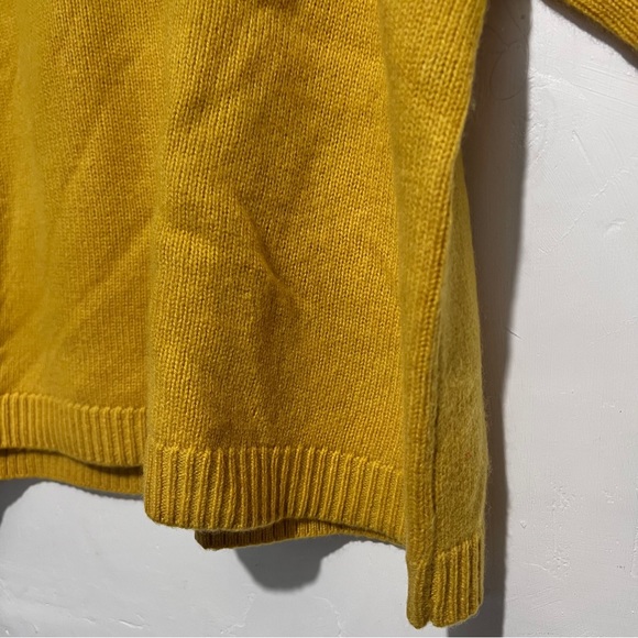 The Kooples yellow mustard cashmere cardigan oversized crop length sweater sz 2 - Picture 5 of 11
